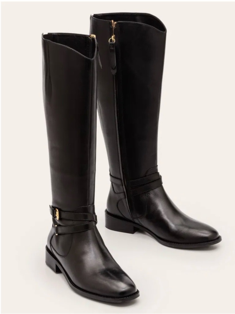 Boden Pembroke Knee High Leather Boots Black Size 40 EU 8.5-9 US
